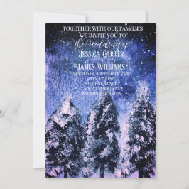 Convite Casamento Floresta de Inverno Árvores de Pinheiro