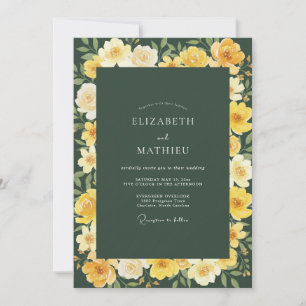 Convite Casamento Floresta Dourada Ranunculus Eucalipto