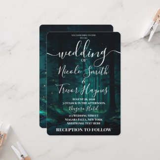 Convite Casamento Floresta Encantada Verde Personalizado