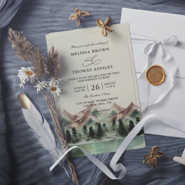 Convite Casamento Floresta Montanhesa Rústico Orçamento Có (Criador carregado)