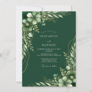 Convite Casamento Floresta Nobre Verde Esmeralda