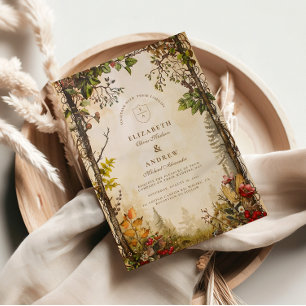 Convite Casamento Floresta Outonal