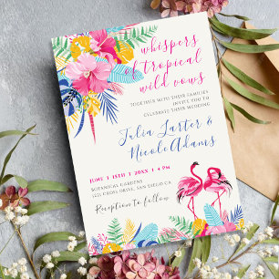 Convite Casamento Floresta Tropical Selvagem Chuvas Rosa A