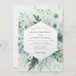 Convite Casamento Floresta Verde Musgo