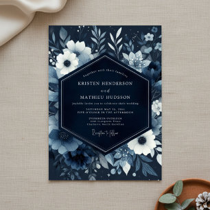 Convite Casamento Florestal com Florada Índigo