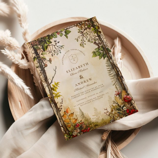 Convite Casamento Florestal de Queda de Woodland (Criador carregado)