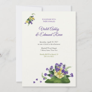 Convite Casamento Florestal de Violetas Doces e Primaveras