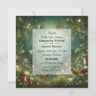 Convite Casamento Florestal Encantado Emerald Green
