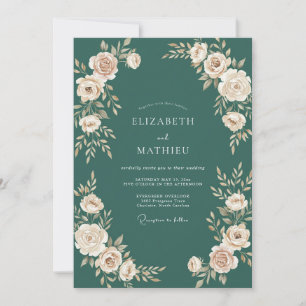 Convite Casamento Florestal Luxuoso Verde Floresta