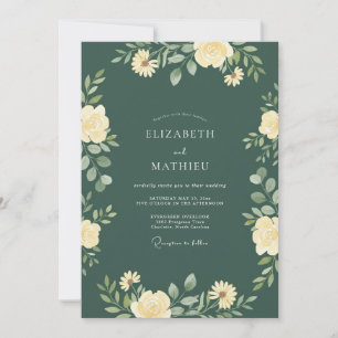 Convite Casamento Florestal Mal-humorado em Verde Pinho