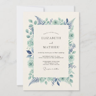 Convite Casamento Florestal Verde Menta Luxuriante