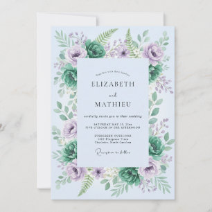 Convite Casamento Florestal Verdejante de Lavanda