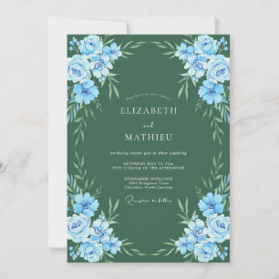 Convite Casamento Florido Azure da Floresta