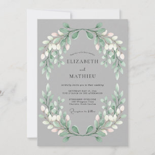 Convite Casamento Florido de Sage Verdant