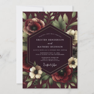 Convite Casamento Florido Renascença Claret