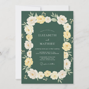 Convite Casamento Florido Romance Verde Floresta