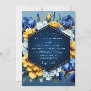 Convite Casamento Florido Vibrante Safira