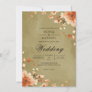 Convite Casamento Flourish Amber Blossom