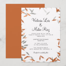 Convite Casamento Flutuante Da Folha Da Rússia Pampas