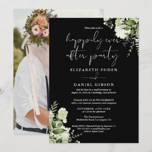 Convite Casamento Focado Greenery Happily Ever After Foto