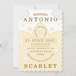 Convite Casamento Fofo Minimalista Estética Moderna e Acon