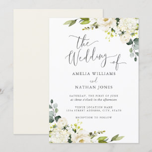 Convite Casamento Folha de Aquarela Verde Champanhe