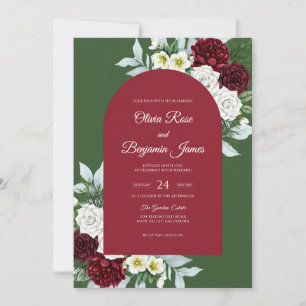 Convite Casamento Folha de Borgonha Floresta