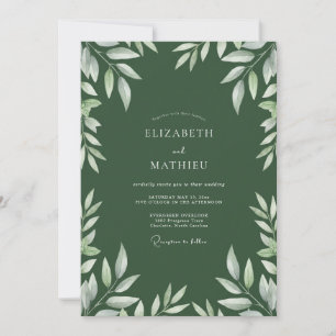 Convite Casamento Folha Verde Caçador