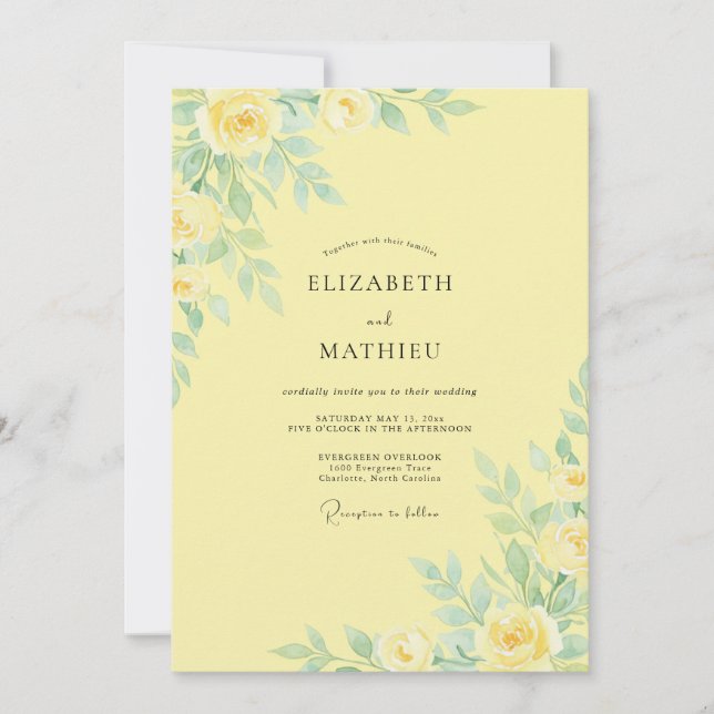 Convite Casamento Folhado Creme de Manteiga (Frente)