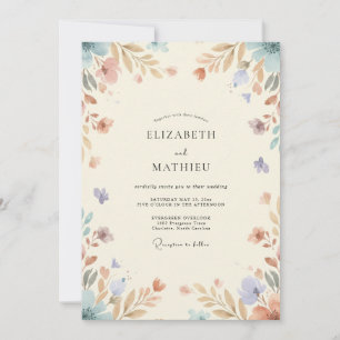 Convite Casamento Folhado Dourado e Periwinkle