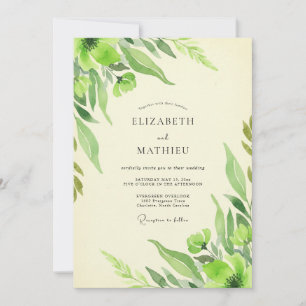 Convite Casamento Folhagem Chartreuse