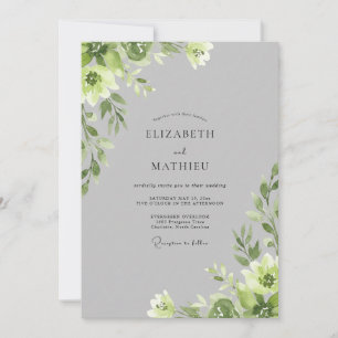 Convite Casamento Folhagem Chartreuse Prata