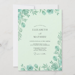 Convite Casamento Folhagem de Hortelã