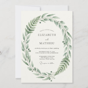 Convite Casamento Folhagem de Oliveira