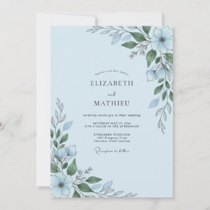 Convite Casamento Folhas de Centáurea Cottagecore