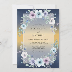 Convite Casamento Folhas Douradas da Marinha