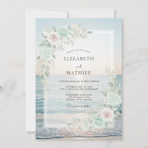 Convite Casamento Folhoso Areia Menta