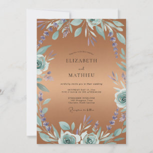 Convite Casamento Folhoso de Vinca Cobre