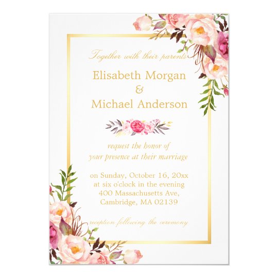 Convite Casamento Formal Branco Dourado De Chic Floral Ele Zazzle Com Br Arte em criar convites personalizados. convite casamento formal branco dourado de chic floral ele