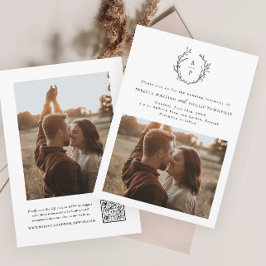 Convite Casamento Formal Branco e Preto do Monograma Elega