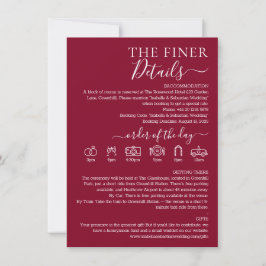 Convite Casamento Formal Burgundy Detalhes Finos