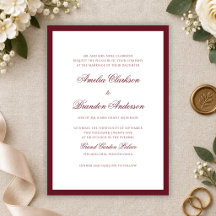 Casamento Formal Clássico com Borda Burgundy Profu