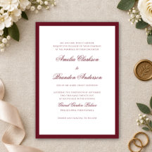 Casamento Formal Clássico com Borda Burgundy Profu