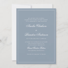 Convite Casamento Formal Clássico com Borda de Roteiro em