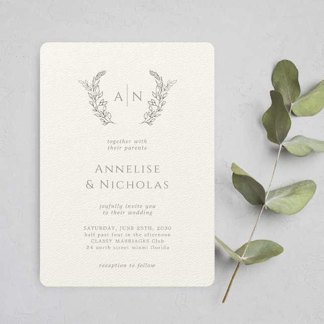 Convite Casamento formal clássico elegante (Criador carregado)