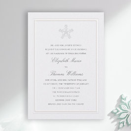 Convite Casamento Formal Clássico Moderno de Inverno Encan