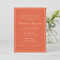 Casamento Formal Clássico Quente Laranja Script El