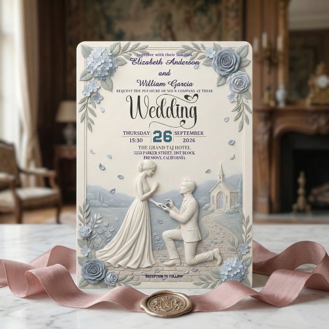 Convite Casamento Formal Clássico Romântico (Criador carregado)
