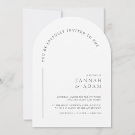 Convite Casamento Formal com Arco Branco Minimalista
