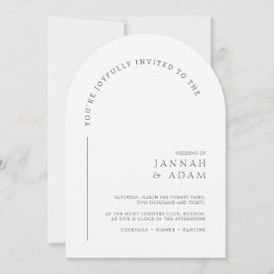 Convite Casamento Formal com Arco Branco Minimalista